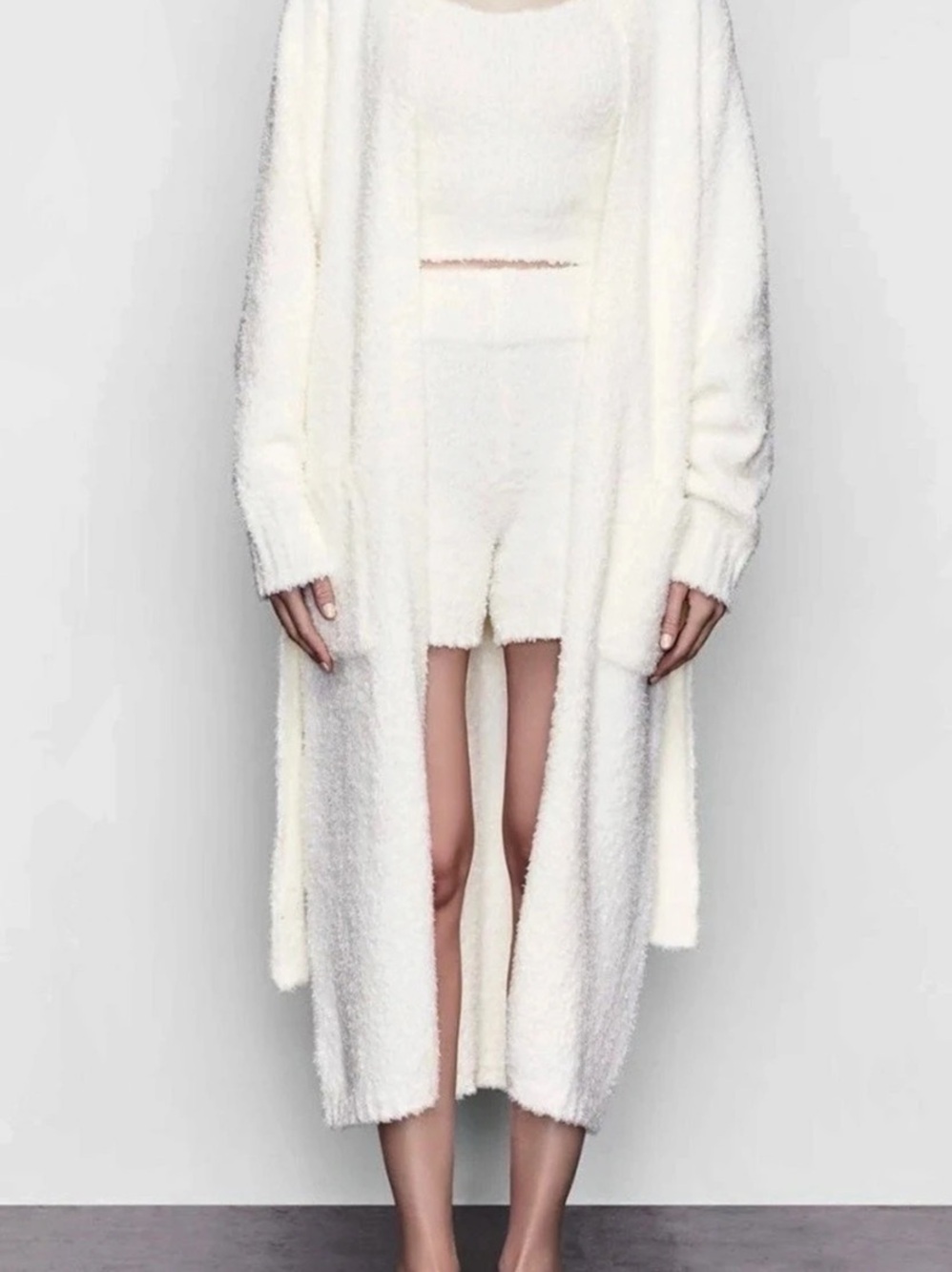 SKIMS Cozy Knit Women’s Robe Cardigan White L/XL